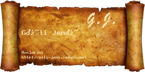 Gáli Jenő névjegykártya